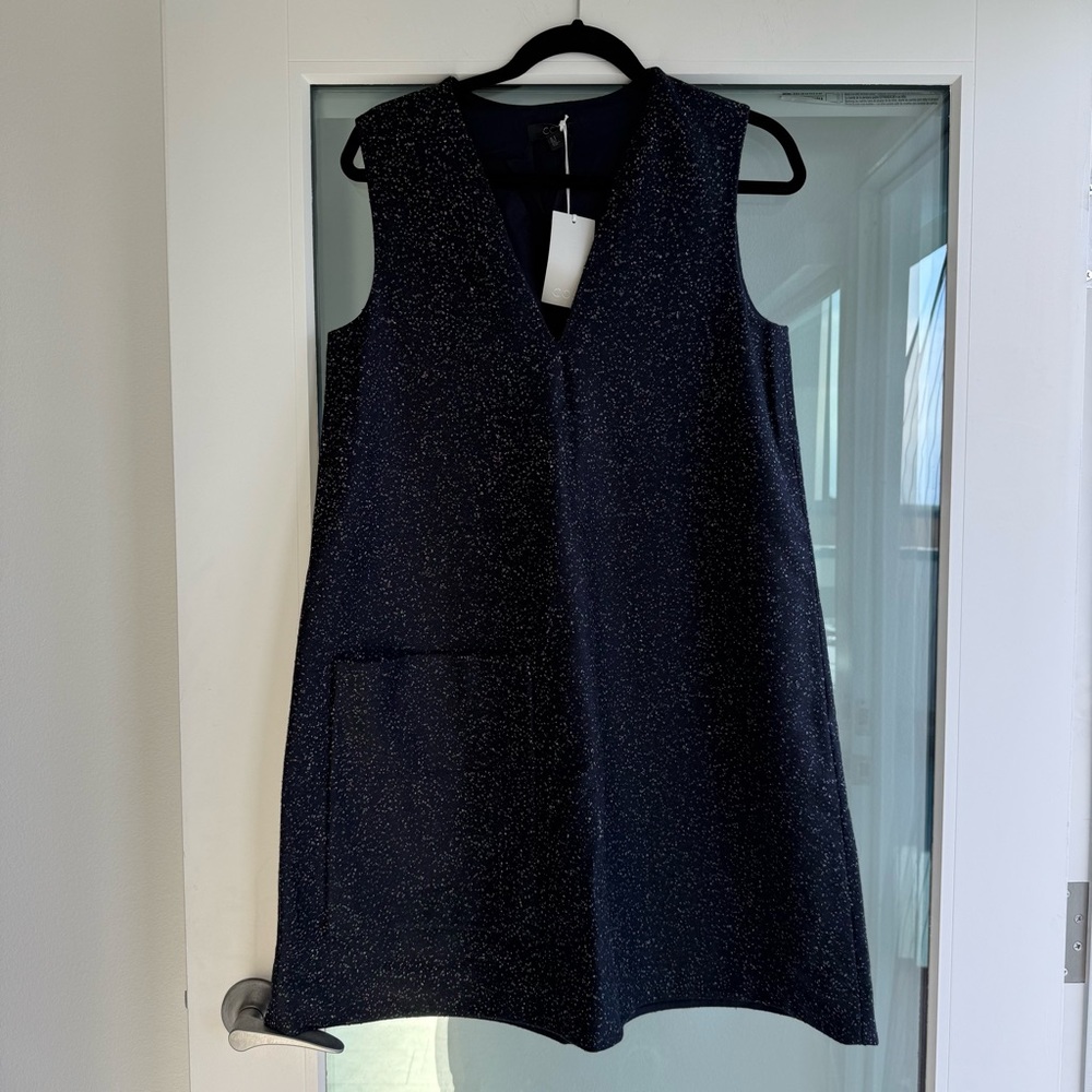 NWT COS Speckled Navy wool dress - sz 8